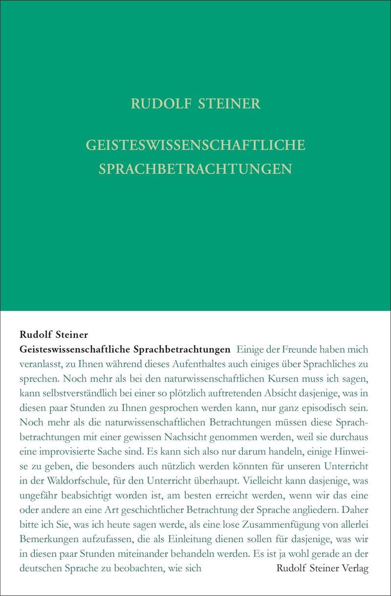 Geisteswissenschaftliche Sprachbetrachtungen