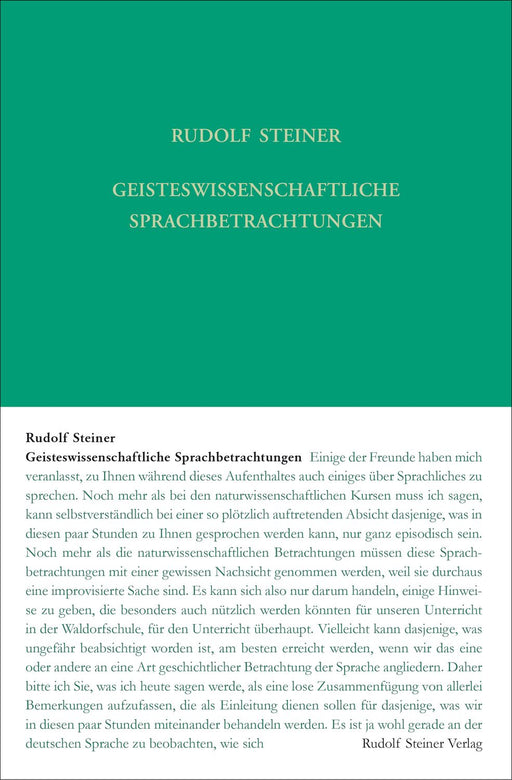Geisteswissenschaftliche Sprachbetrachtungen