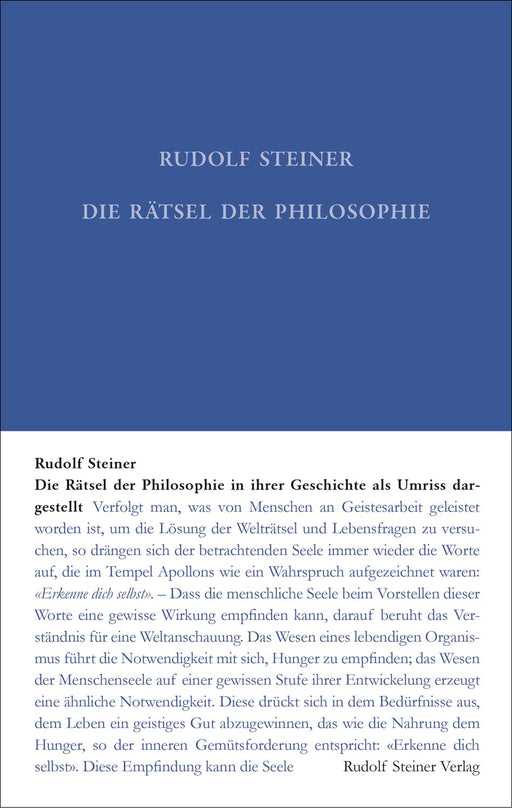 Die Rätsel der Philosophie in ihrer Geschichte als Umriss dargestellt
