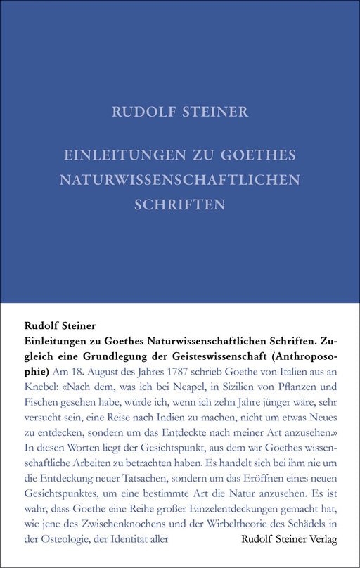 Einleitungen zu Goethes Naturwissenschaftlichen Schriften