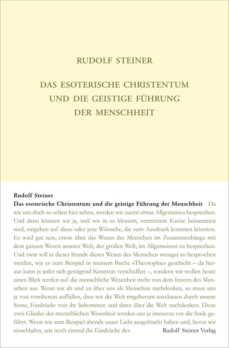 Das esoterische Christentum und die geistige Führung der Menschheit