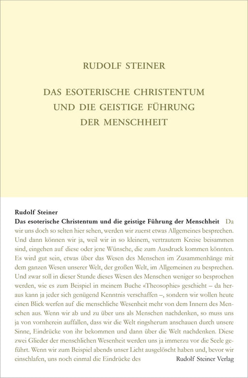 Das esoterische Christentum und die geistige Führung der Menschheit