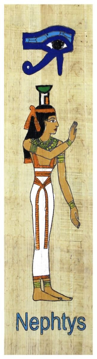 Papyrus Lesezeichen - Nephtys bemalt