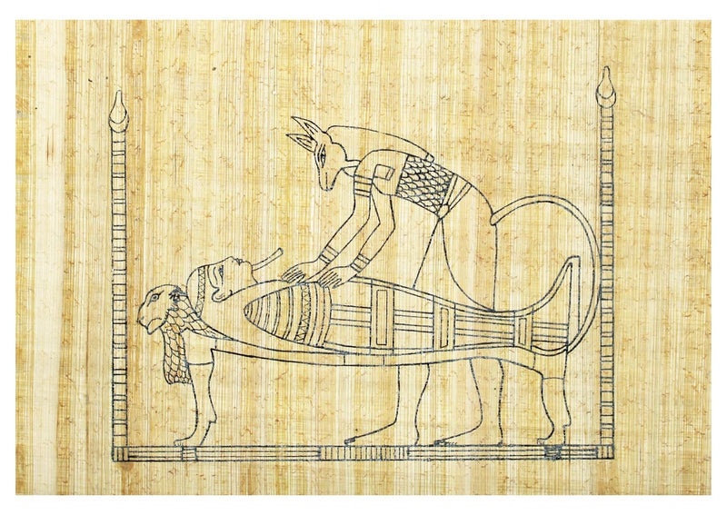 Papyrus A4 Motiv - Anubis und Mumie