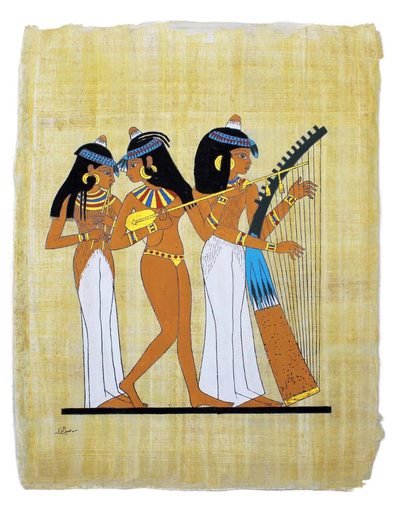 Papyrus Gross-Formate - Die Musikantinnen bemalt