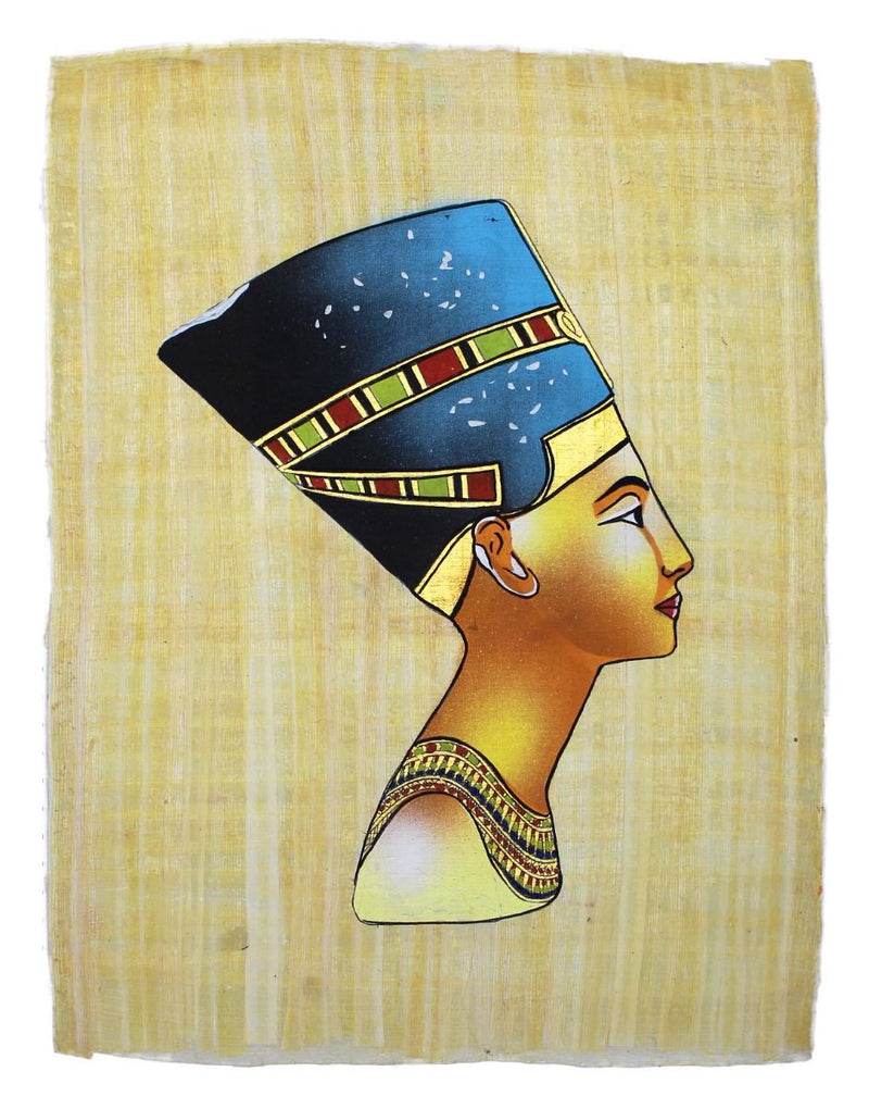 Papyrus Klein-Formate - Die Büste der Nofretete bemalt