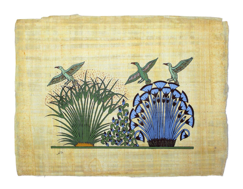Papyrus Klein-Formate - Papyrus und Enten bemalt