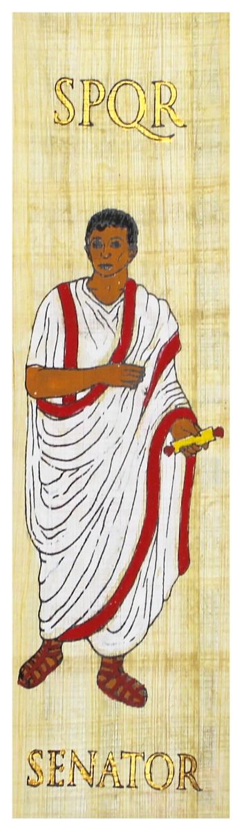 Papyrus Lesezeichen - Senator bemalt