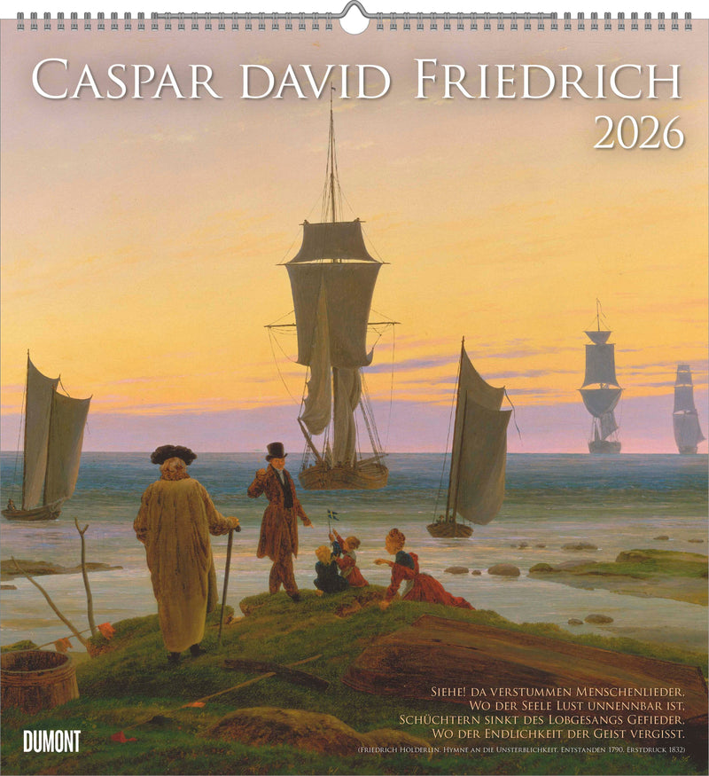 DUMONT - Caspar David Friedrich 2026 – Kunst-Wandkalender 45 x 48 cm mit 12 romantischen Landschaftsgemälden, Kalender für Kunstliebhaber