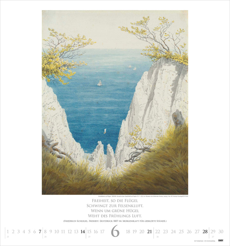 DUMONT - Caspar David Friedrich 2026 – Kunst-Wandkalender 45 x 48 cm mit 12 romantischen Landschaftsgemälden, Kalender für Kunstliebhaber