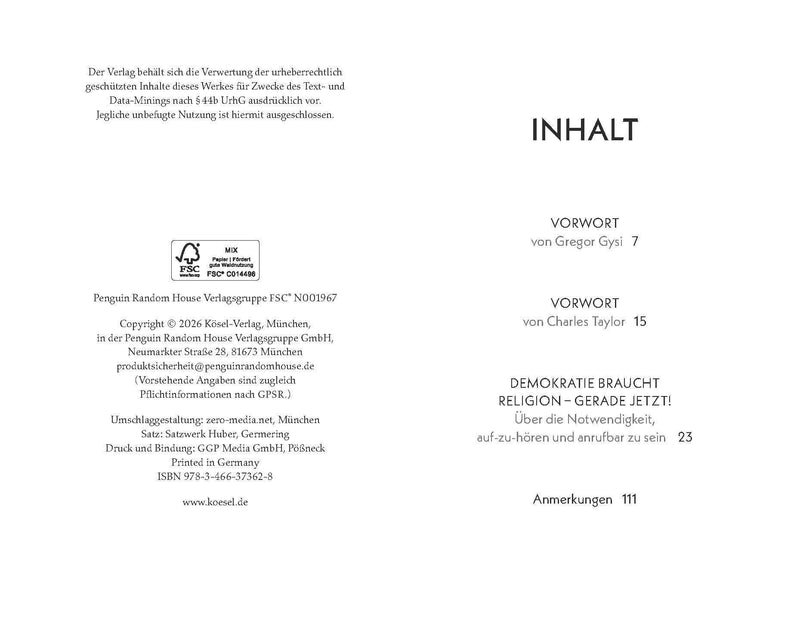 Demokratie braucht Religion – gerade jetzt!