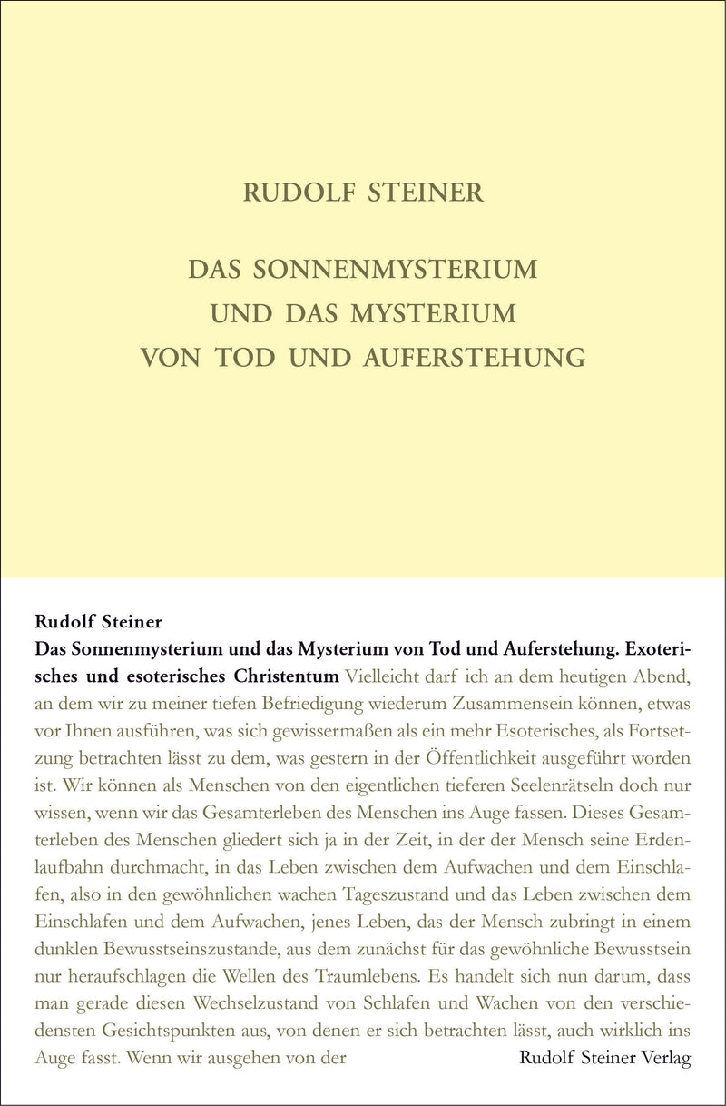 Das Sonnenmysterium und das Mysterium von Tod und Auferstehung