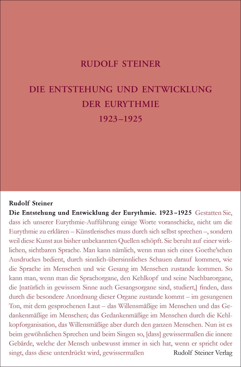 Die Entstehung und Entwicklung der Eurythmie 1922-1924