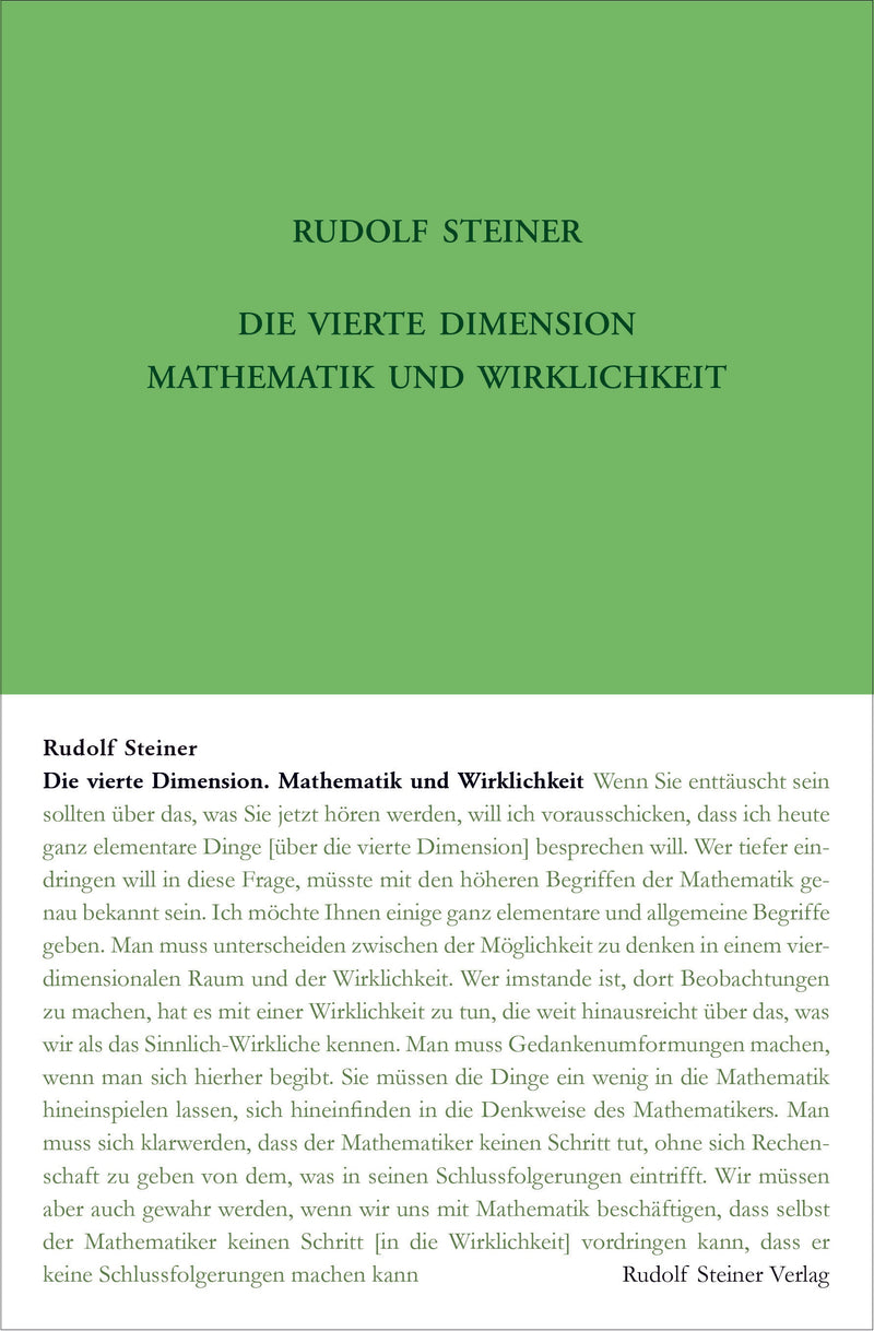 Die vierte Dimension. Mathematik und Wirklichkeit.
