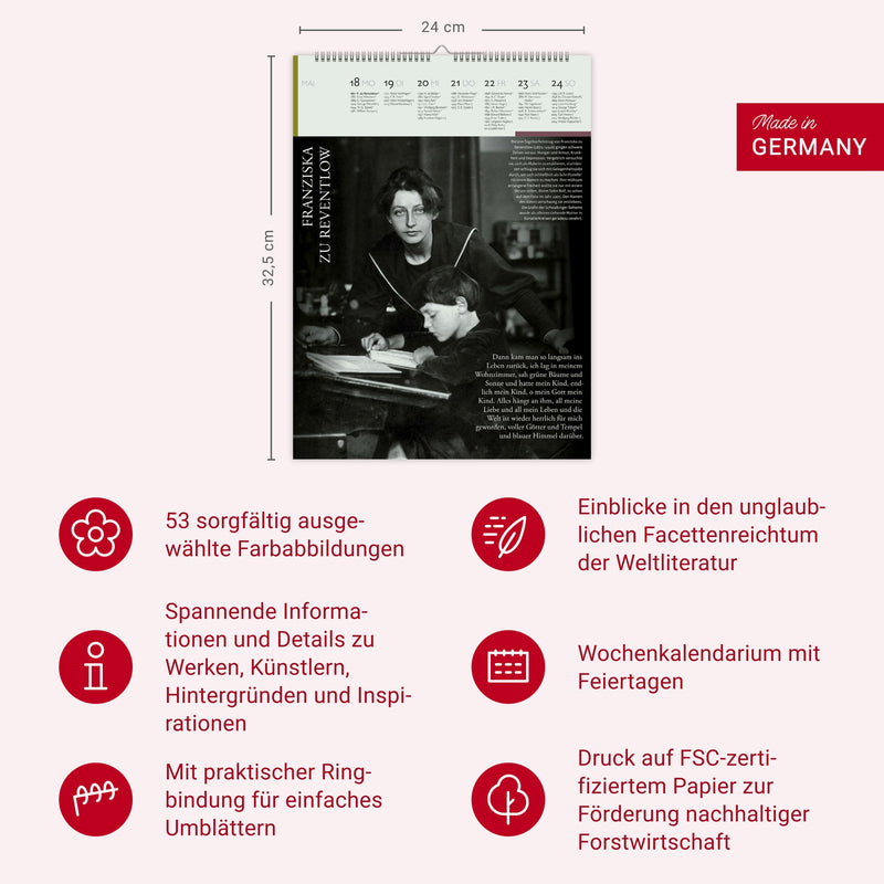 Der Literatur Kalender Wochenkalender 2026