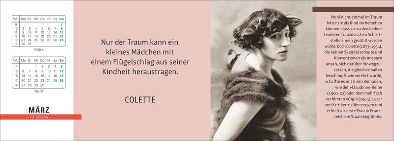 Der literarische Tischplaner 2026 - Wochenkalender mit Zitaten und Biografien ausgewählter Autorinnen und Autoren