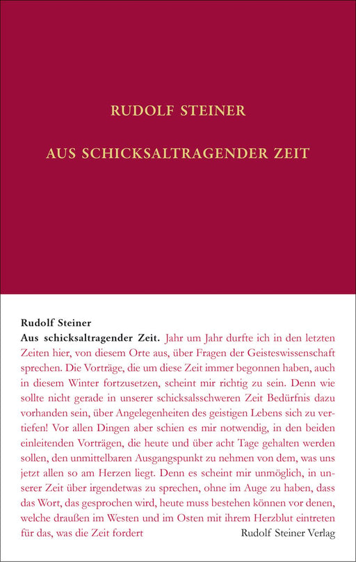 Aus schicksaltragender Zeit