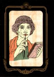 Papyrus Mini-Galerie - Sappho - die griechische Lyrikerin bemalt