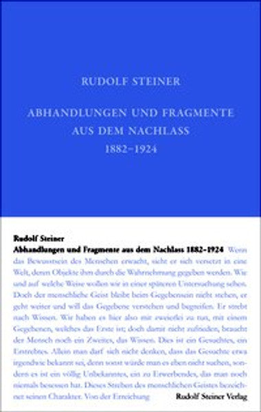 Abhandlungen und Fragmente aus dem Nachlass 1897–1925