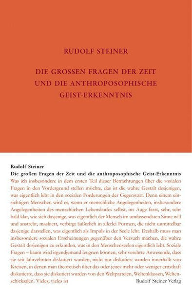 Die großen Fragen der Zeit und die anthroposophische Geist-Erkenntnis (GA 336)