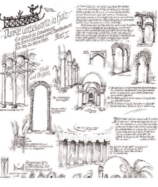 Dunkle Gottesworte in Holz