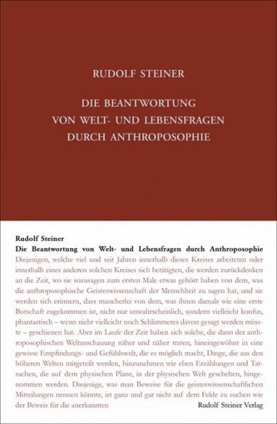 GA 108 Die Beantwortung von Welt- und Lebensfragen durch Anthroposophie