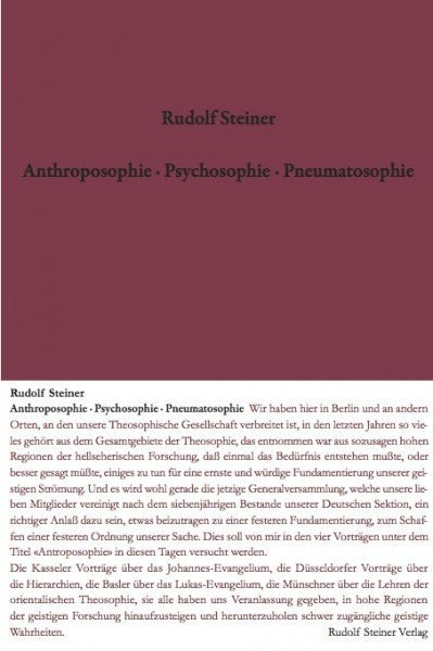 GA 115 Anthroposophie - Psychosophie - Pneumatosophie