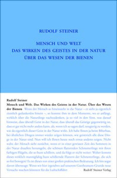 GA 351 Mensch und Welt. Das Wirken des Geistes in der Natur - über das Wesen der Bienen