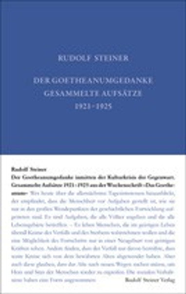 GA 36 Der Goetheanumgedanke inmitten der Kulturkrisis der Gegenwart