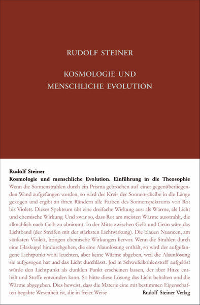 Kosmologie und menschliche Evolution. Farbenlehre.