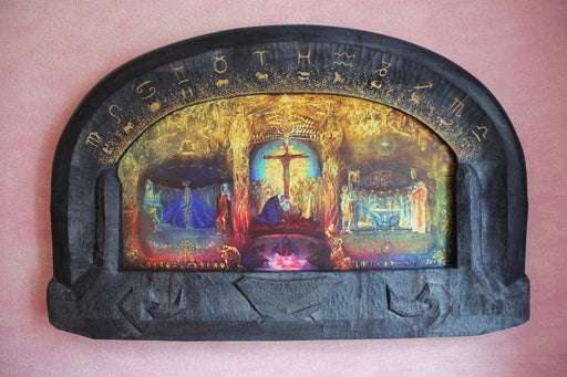 Triptychon Gral Holzrahmen + Bild